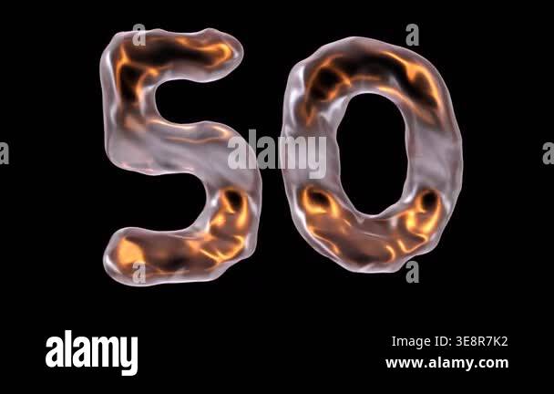 Abstract formation of organic shapes resembling numbers '5' and '0 ...