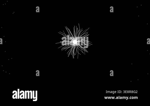 Dynamic white artificial neural network strands bursting from a central ...