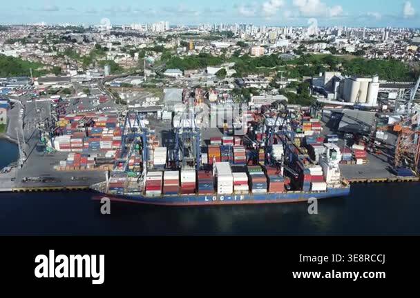 salvador, bahia, brazil - march 23, 2023: View of the container ...