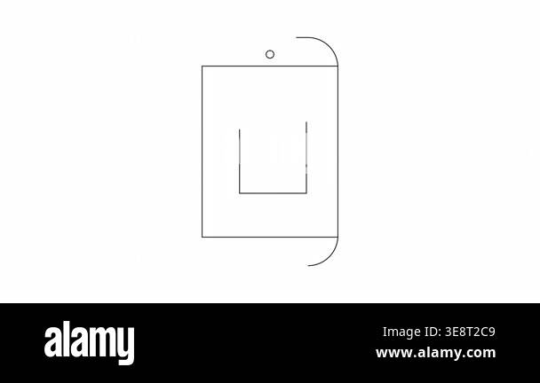 A minimalist line art animation showing a smartphone app for food ...
