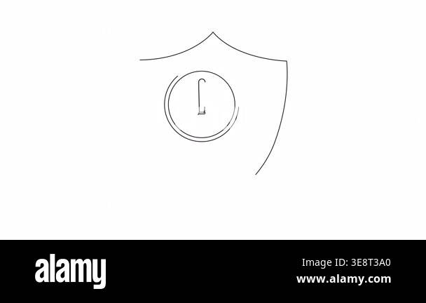 Animated icon showing a shield with a magnifying glass, representing ...