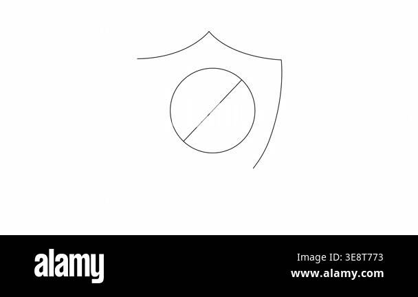 A simple line drawing of a hand gesture inside a shield, representing ...