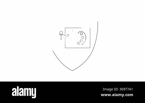 Art protection shield icon representing the safeguarding of creativity ...