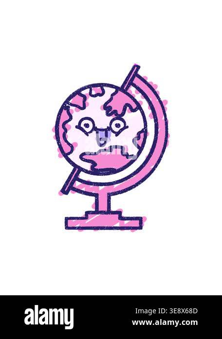 power up animation of Globe Chalk Drawing design Stock Video Footage ...