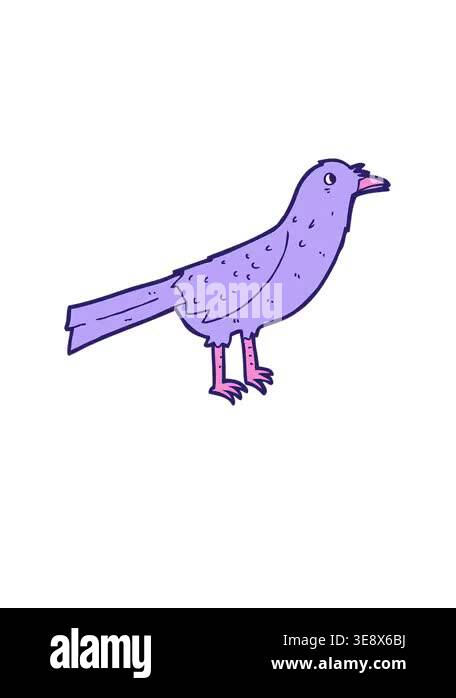 rise and float animation of cute cartoon character bird Stock Video ...