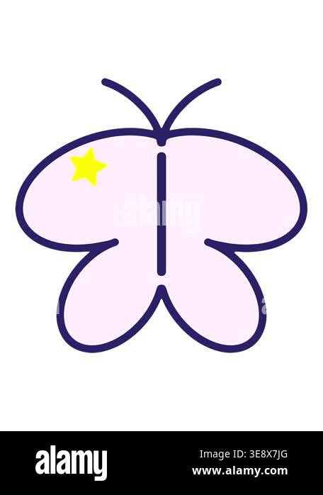 twinkling stars effect animation of simple drawing of butterfly Stock ...