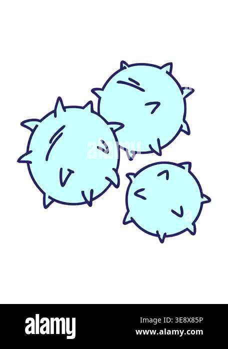 shivering motion animation of cartoon of spiked conkers waiting to be ...