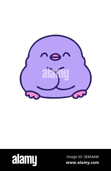 rise and float animation of drawing of cute baby bird Stock Video ...