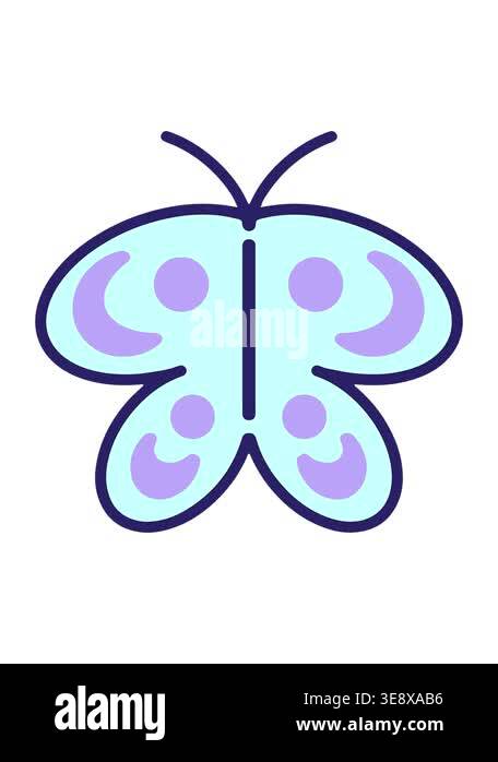 pressure popping animation of simple but cute butterfly drawing Stock ...