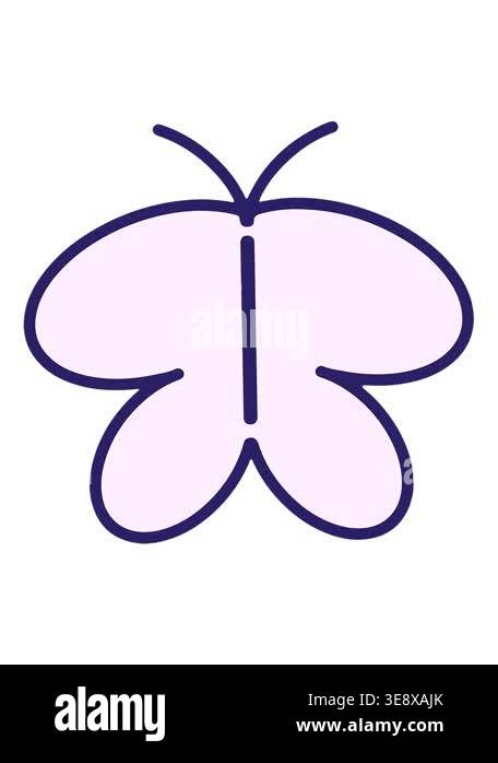 jiggle motion animation of simple drawing of butterfly Stock Video ...