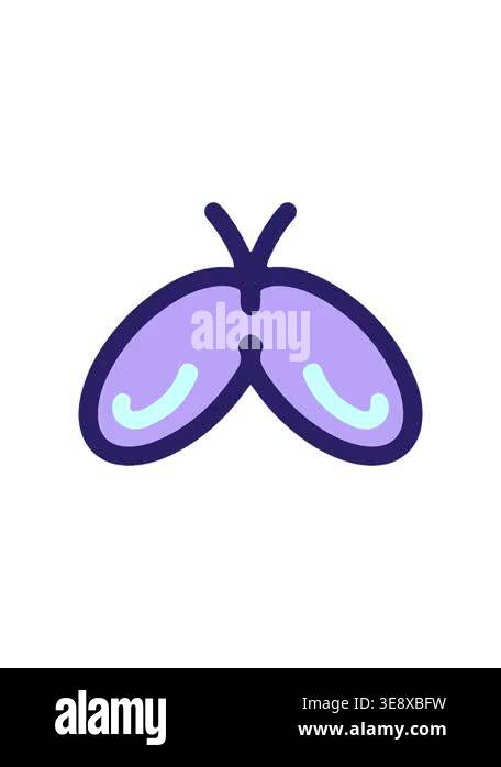 pixelize effect animation of simple and bold butterfly drawing Stock ...