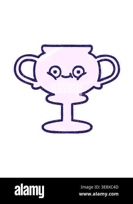 power up animation of Trophy Chalk Drawing design Stock Video Footage ...