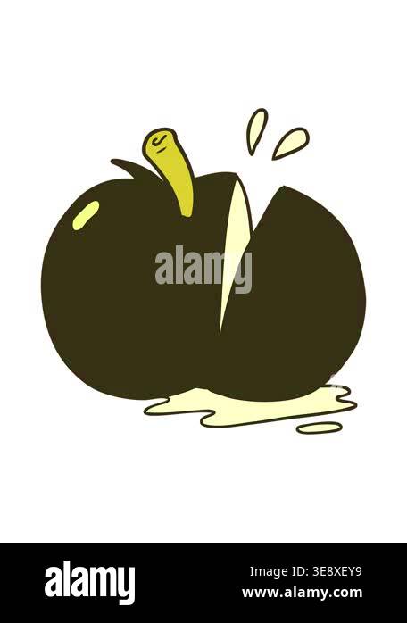 changing color animation of cartoon sliced apple design Stock Video ...