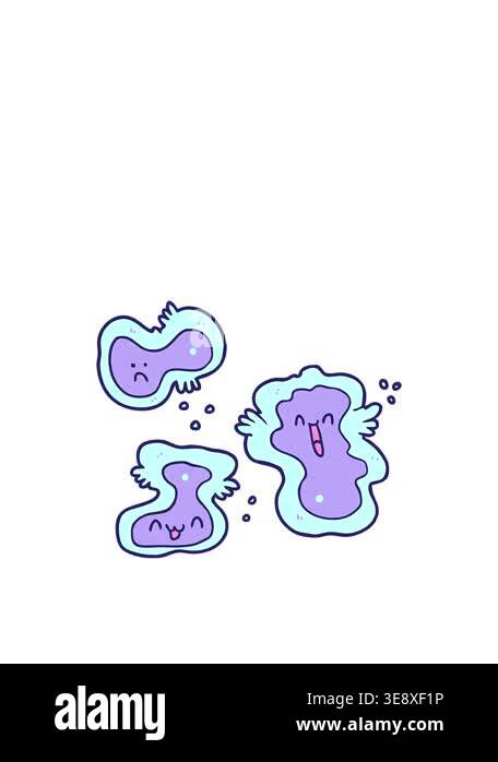 rise and float animation of cartoon cells design Stock Video Footage ...