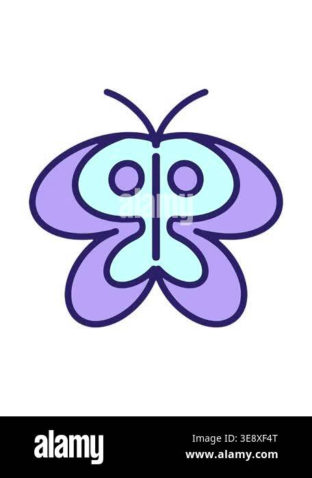 spinning motion animation of simple and cute butterfly drawing Stock ...