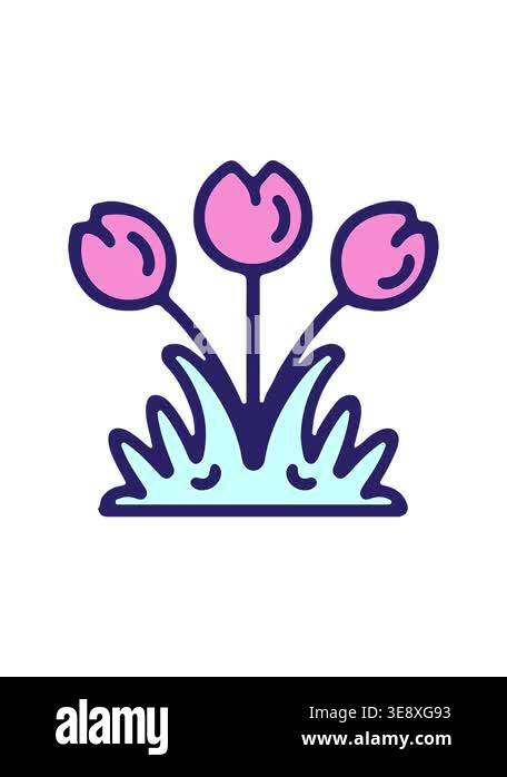 attention grabbing animation of simple tulip flower design Stock Video ...
