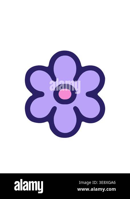 blinking radial lines animation of simple flower drawing design Stock ...