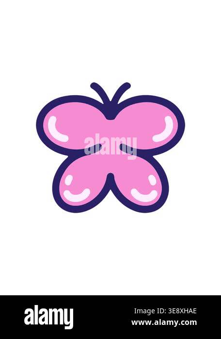 attention grabbing animation of simple and bold butterfly design Stock ...