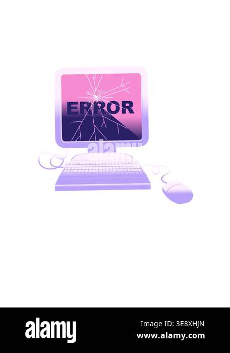 rise and float animation of broken computer illustration icon Stock ...