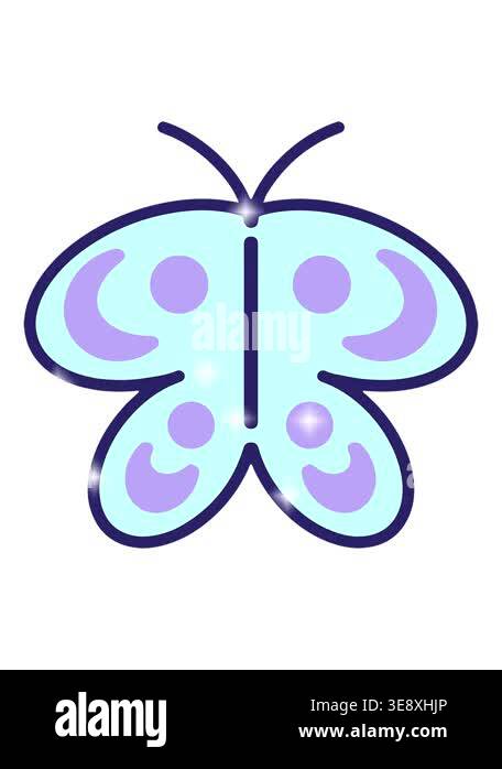 glitter effect animation of simple but cute butterfly drawing Stock ...