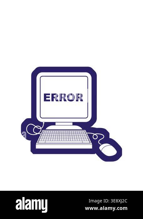 stretching up animation of vector icon illustration of a computer error ...