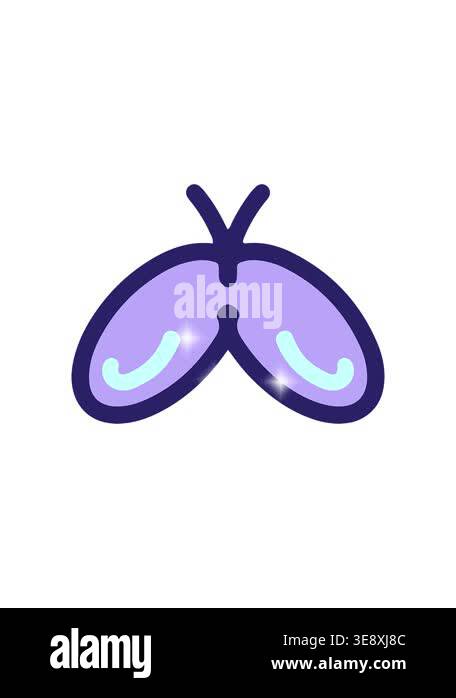 glitter effect animation of simple and bold butterfly drawing Stock ...