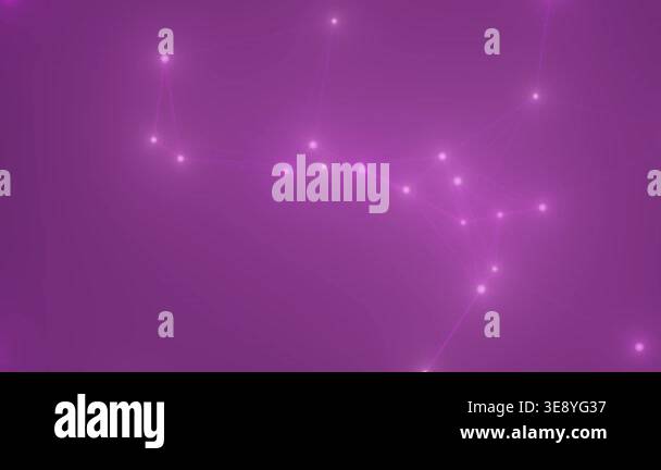 Abstract neural connections glowing purple nodes network data ...