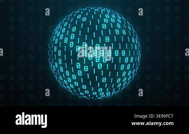Cinematic 3D Binary Data Globe Animation for Cybersecurity and AI ...