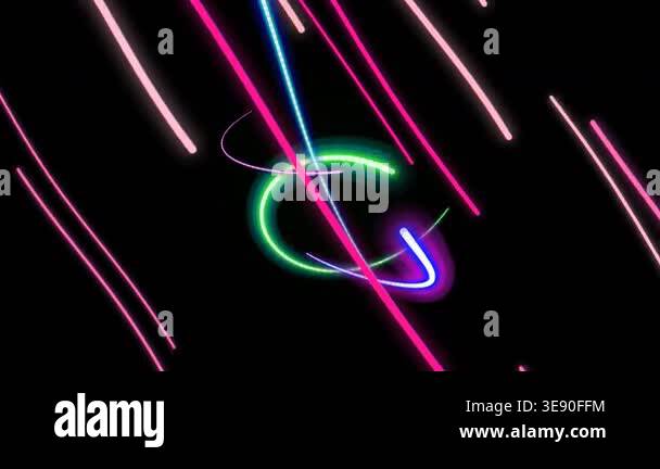 Abstract Neon Light Trails Motion Background Stock Video Footage - Alamy