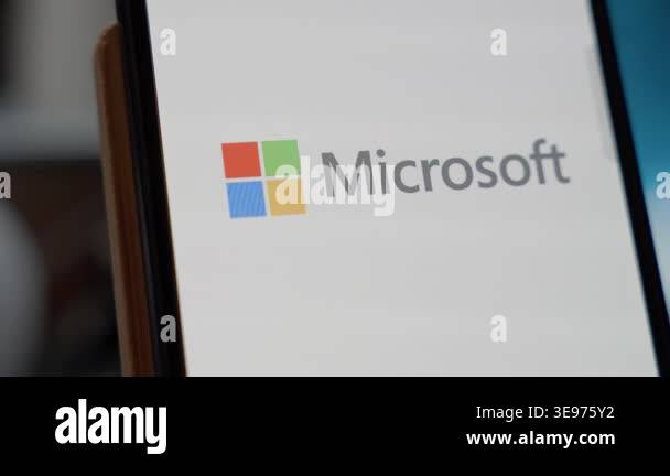 Warsaw, Poland - April 10, 2026: Smartphone screen showing Microsoft ...