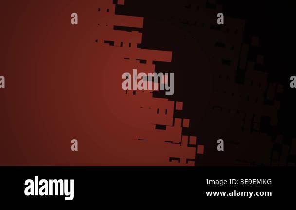 Abstract dark red pixelated glitch art animation with geometric block ...
