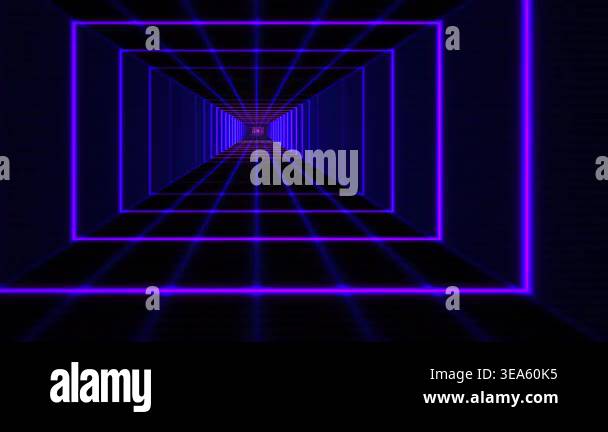 Abstract Neon Purple Rectangular Tunnel Motion Background Stock Video ...