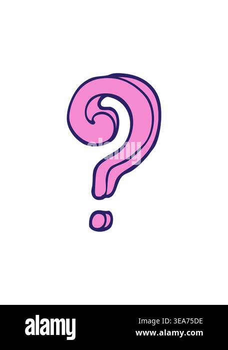 spinning motion animation of doodle style cartoon question mark Stock ...
