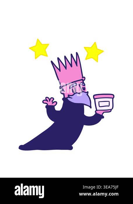 spinning stars animation of one of three wise men cartoon design Stock ...