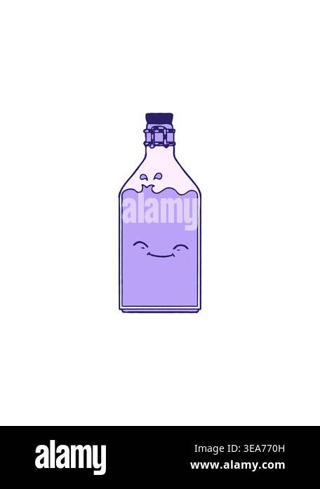 radioactive glowing animation of old water bottle cartoon Stock Video ...