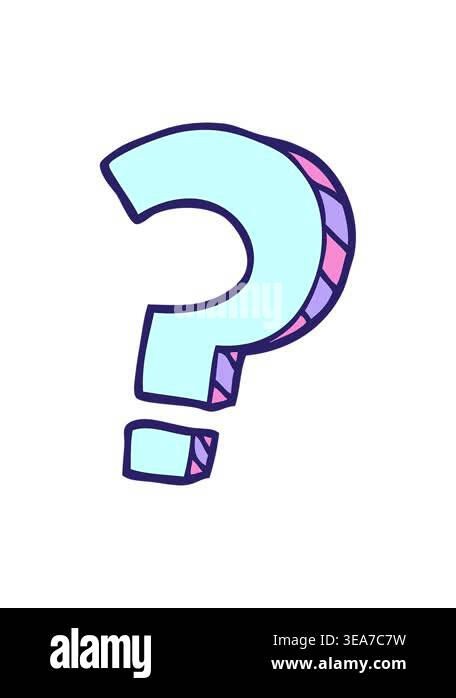 pressure popping animation of hand drawn doodle style cartoon question ...