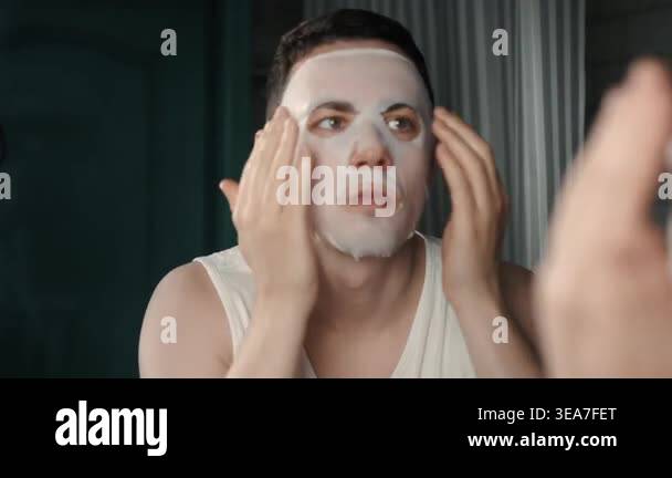 A European-looking man spends the morning in the bathroom performing ...