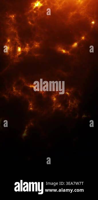 Fiery plasma cloud animation with burning nebula texture, glowing ...