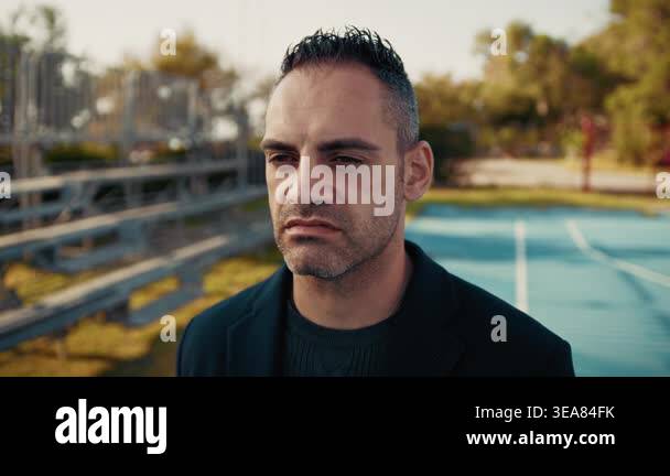 man with a sad expression outdoors Stock Video Footage - Alamy
