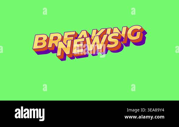 Bold breaking news motion text animation with vibrant colors and ...