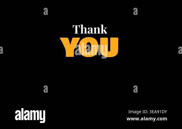 Clean Thank You For Watching Text Animation On Black Background ...