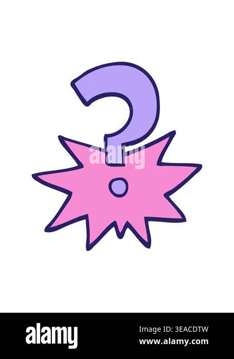 pixelize effect animation of hand drawn doodle style question mark ...