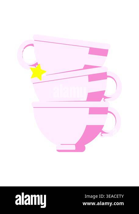 twinkling stars effect animation of stack of cups graphic vector ...