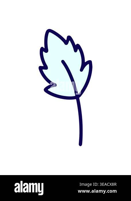 neon light effect animation of simple leaf cartoon Stock Video Footage ...