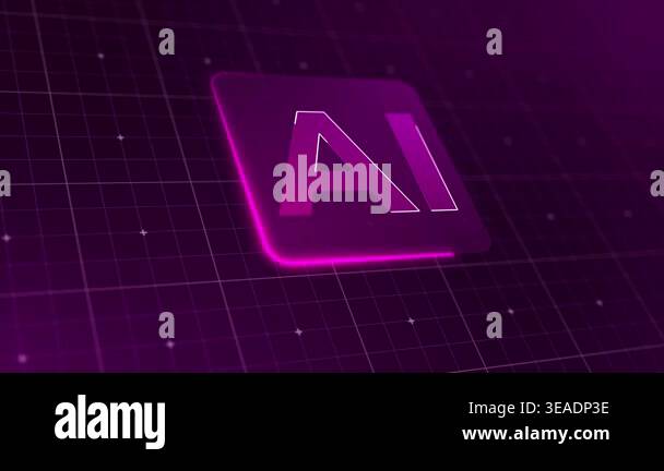 Video animation of a modern AI design icon with a glowing effect ...