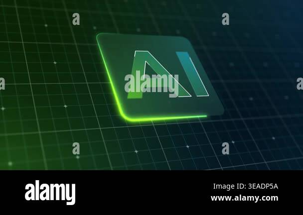 Video animation of a modern AI design icon with a glowing effect ...