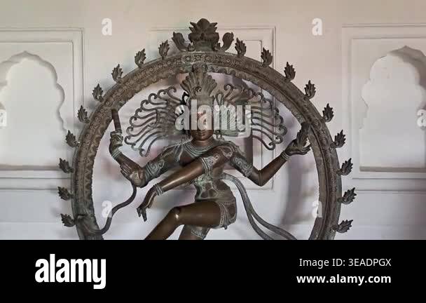 Statue of Lord Shiva as Nataraja Performing Cosmic Dance Stock Video ...