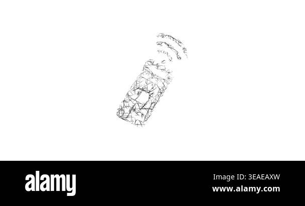 Sketch style minimal remote control icon animation - smooth progressive ...