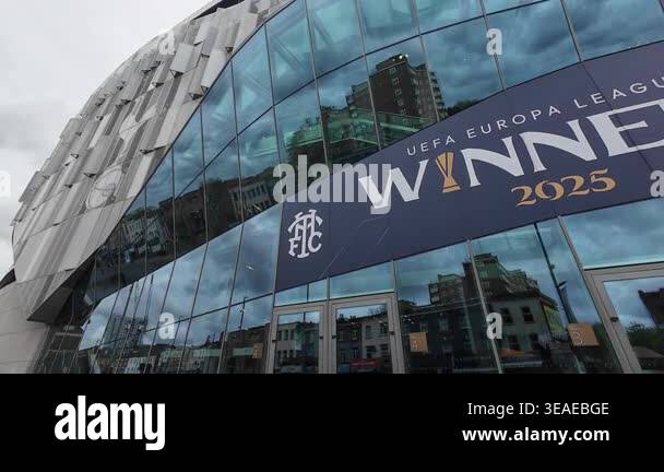 Tottenham County Sign London. UK- April 17. 2026. A close up pan clip of the Tottenham ...