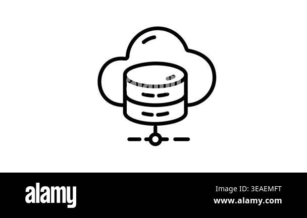An editable line style animated icon of cloud database connection Stock ...